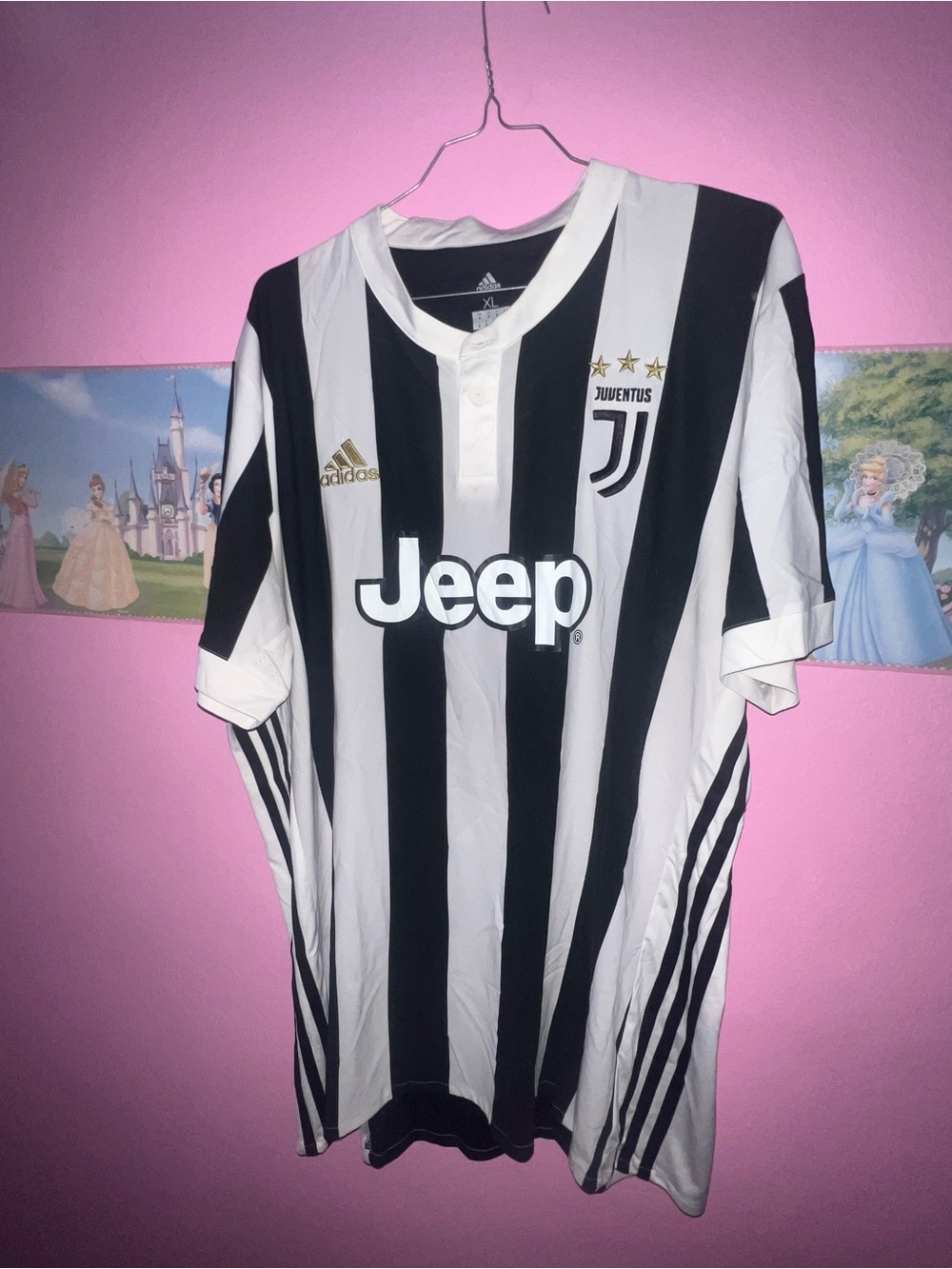Adidas Juventus Home Soccer Jersey XL Black White Jeep ClimaCool